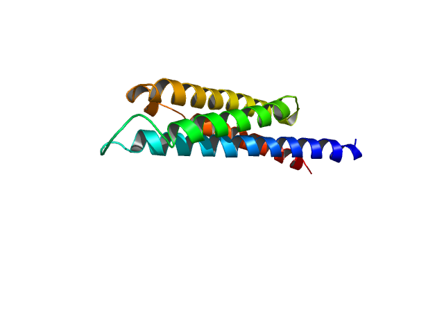 1VLS as a monomer. This is the state of 1VLS when I load the molecule (and select cartoon representation).