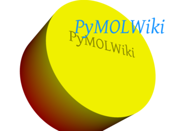 Example cylinder and label. The label was added as a label on a Pseudoatom.