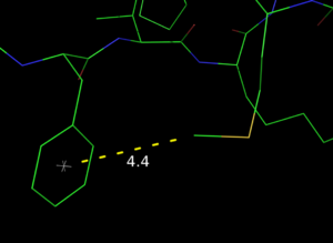 Example of using a pseudoatom for distance measurement.